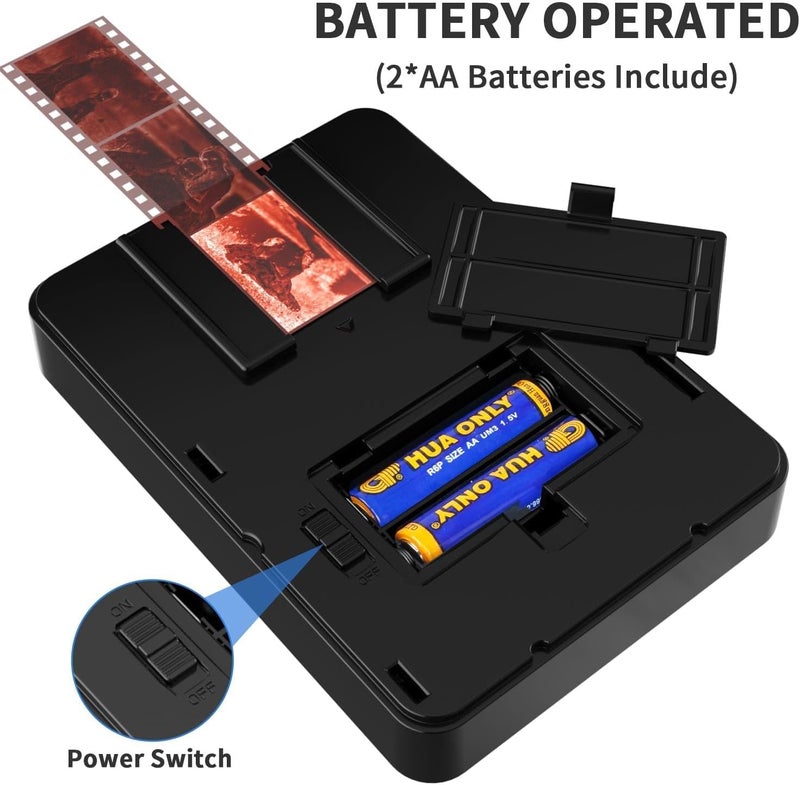 DigitPro Mobile Film Scanner 35mm, Slide & Negative Scanner Slide Viewer Converts 35mm Slides & Negatives to Digital Photos (2AA Batteries Included) Black - Image 3